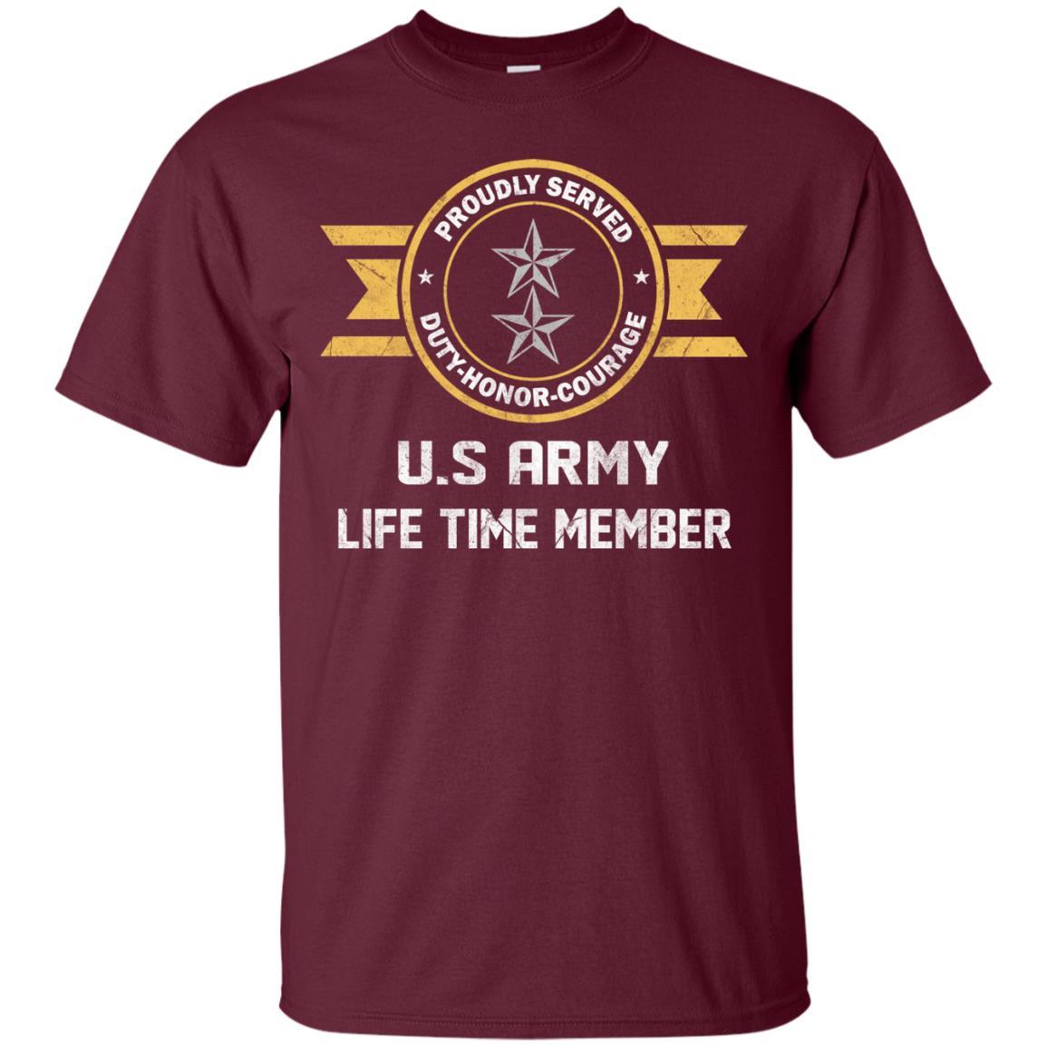 Life Time Member - US Army O-8 Major General O8 MG General Officer Ranks Men T Shirt On Front-TShirt-Army-Veterans Nation
