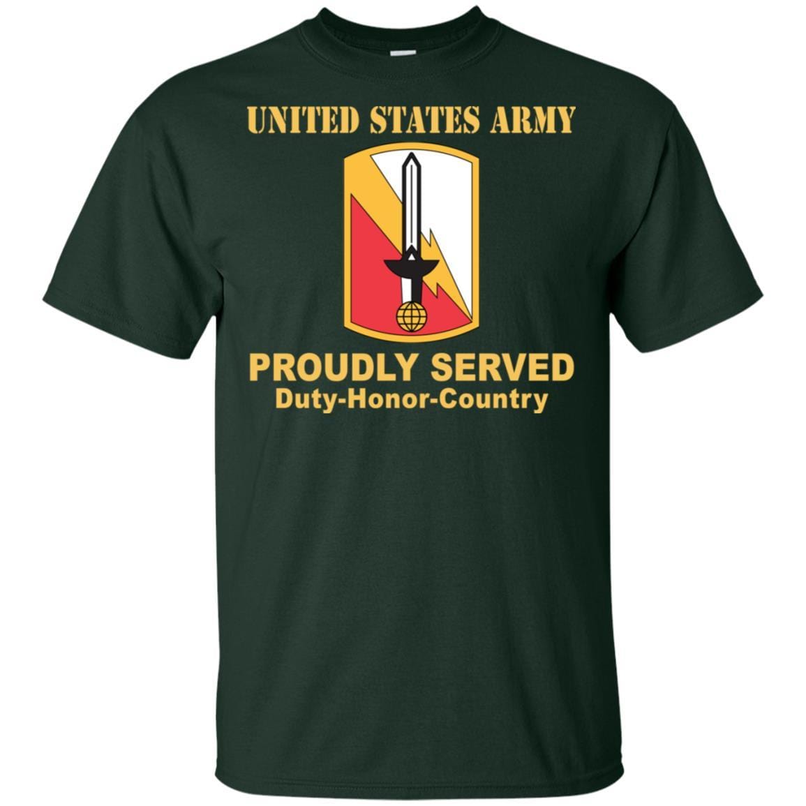 US ARMY 21ST SIGNAL BRIGADE- Proudly Served T-Shirt On Front For Men-TShirt-Army-Veterans Nation