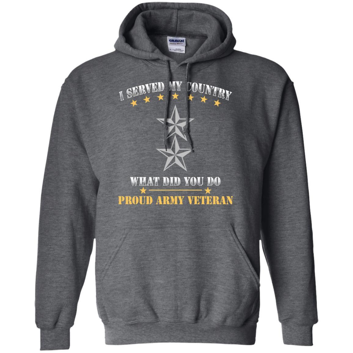 US Army O-8 Major General O8 MG General Officer Ranks Men Front T Shirt - Proud US Army Veteran-TShirt-Army-Veterans Nation