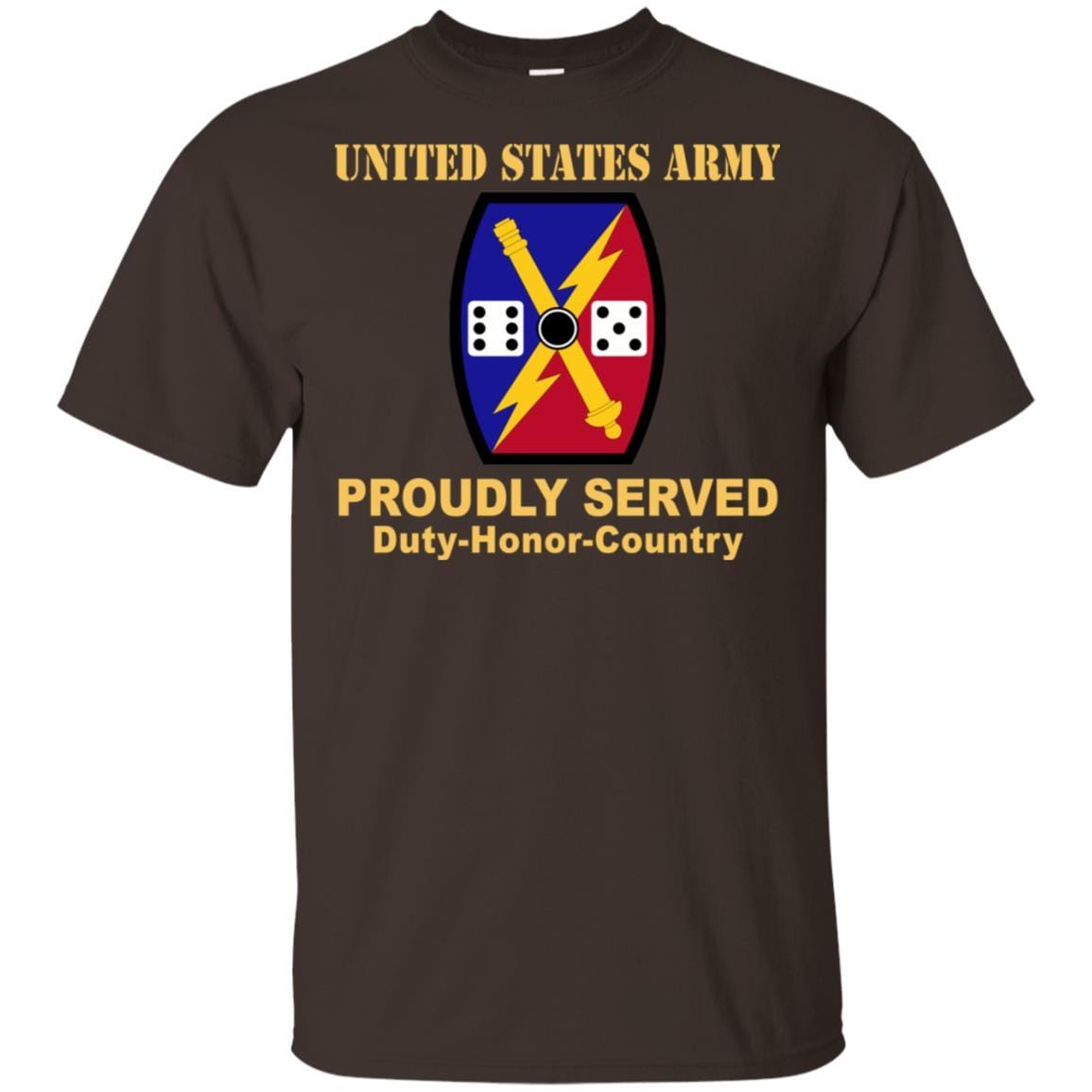 US ARMY 65 FIRES BRIGADE - Proudly Served T-Shirt On Front For Men-TShirt-Army-Veterans Nation