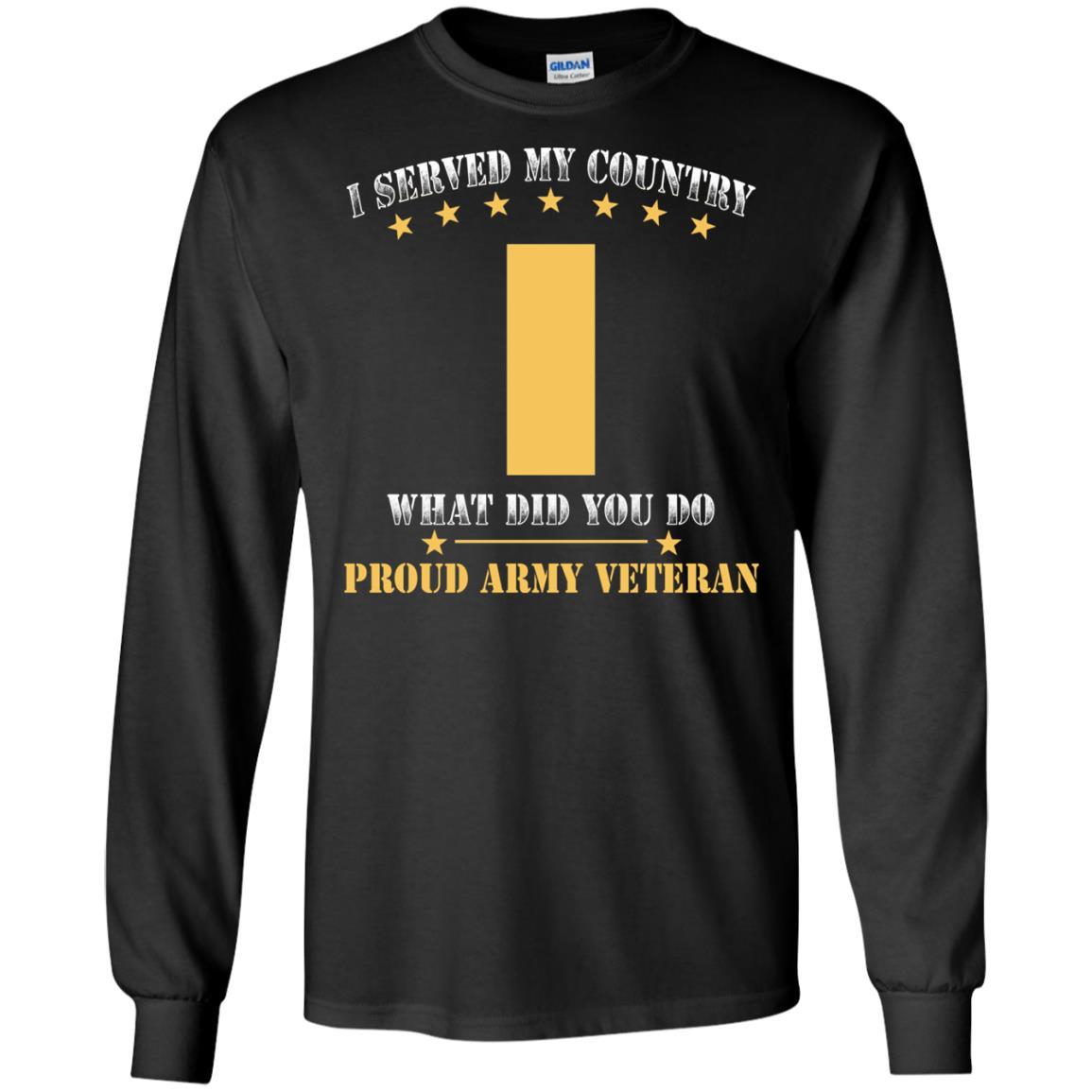 US Army O-1 Second Lieutenant O1 2LT Commissioned Officer Ranks Men Front T Shirt - Proud US Army Veteran-TShirt-Army-Veterans Nation