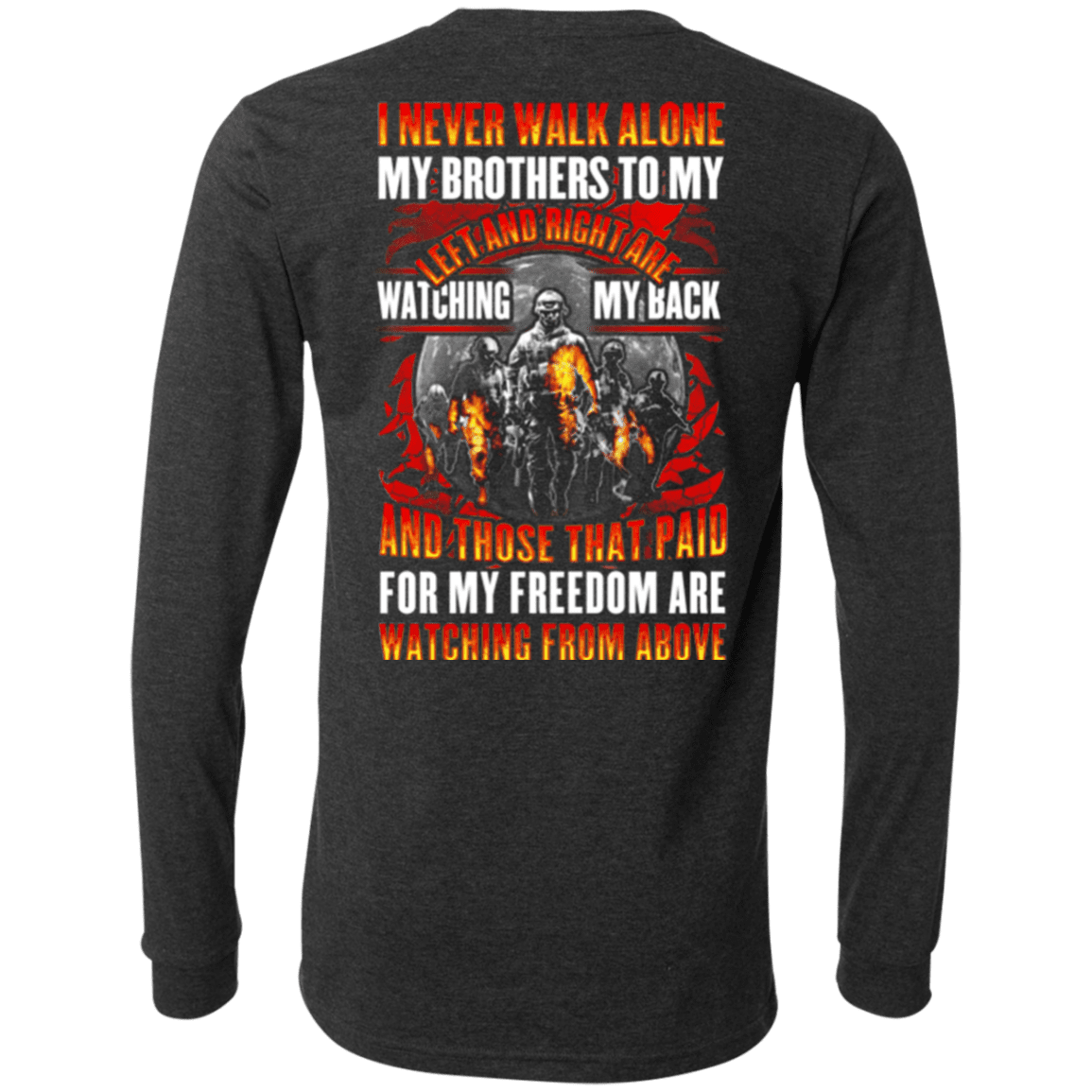 Military T-Shirt "Veteran - My Brothers Watching My Back, My Freedom Watching From Above"-TShirt-General-Veterans Nation