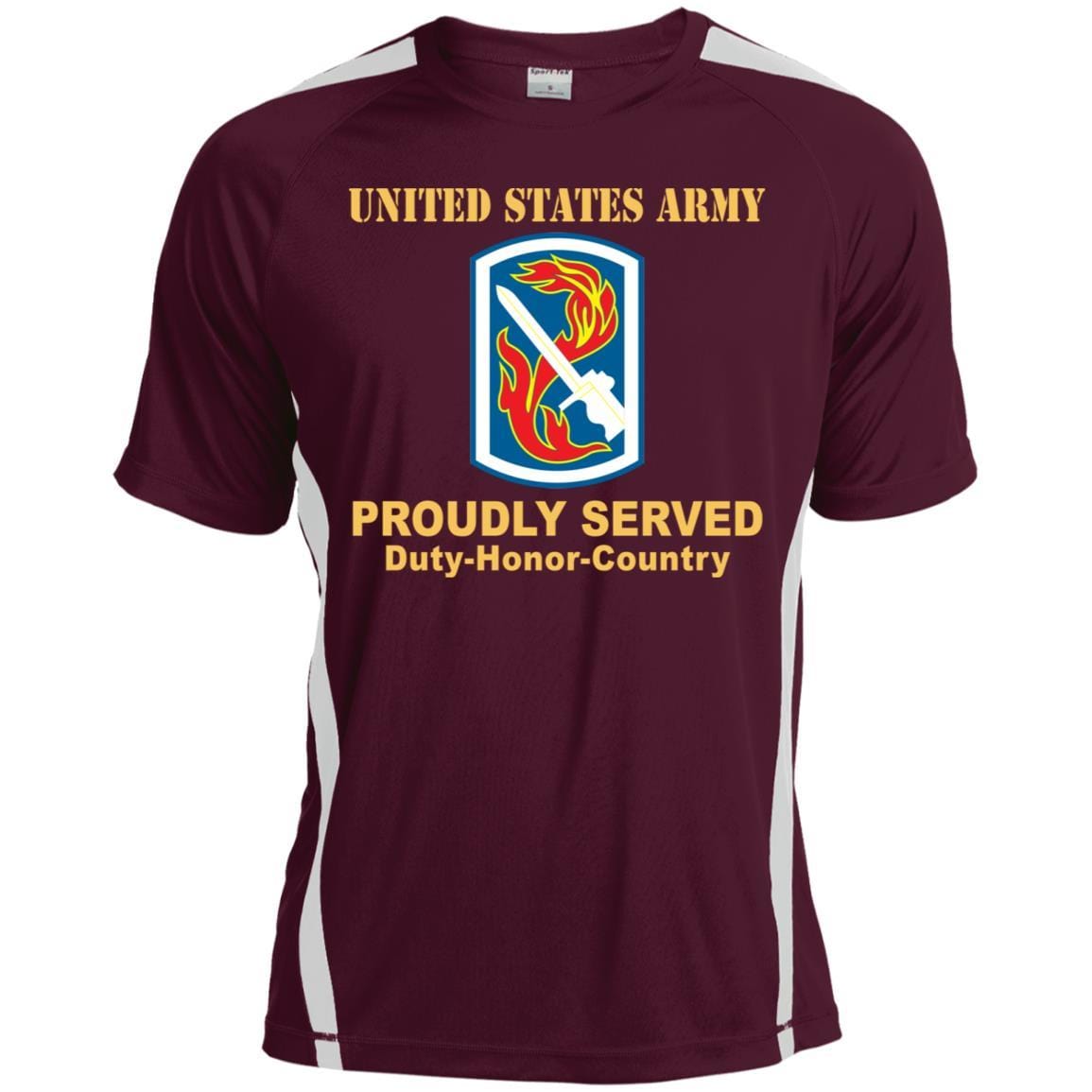 US ARMY 198TH INFANTRY BRIGADE- Proudly Served T-Shirt On Front For Men-TShirt-Army-Veterans Nation