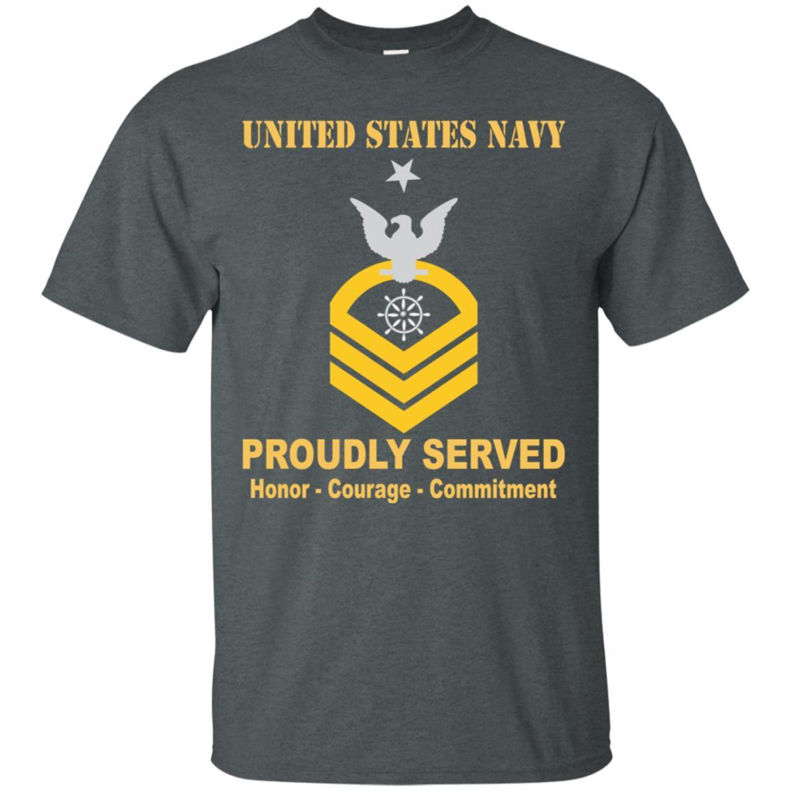 Navy Quartermaster Navy QM E-8 Rating Badges Proudly Served T-Shirt For Men On Front-TShirt-Navy-Veterans Nation