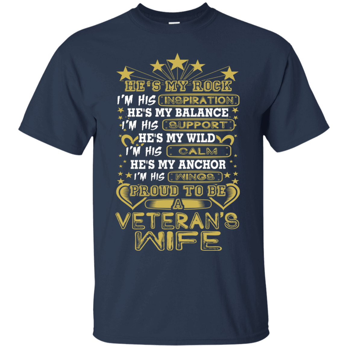 Military T-Shirt "PROUD TO BE A VETERAN'S WIFE"-TShirt-General-Veterans Nation