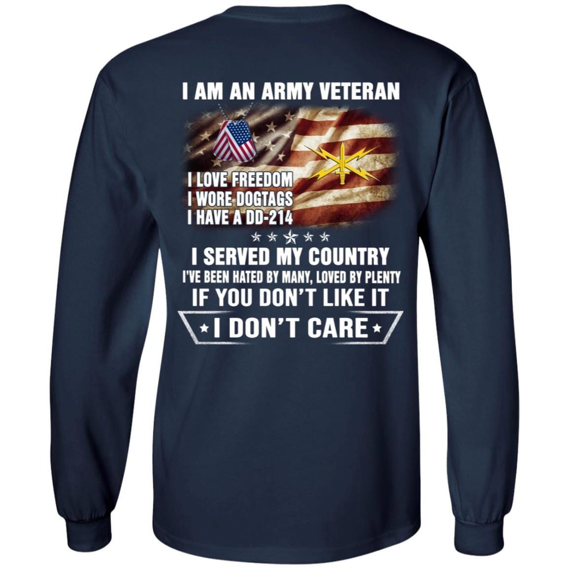 T-Shirt "I Am An Army Cyber Corps Veteran" On Back-TShirt-Army-Veterans Nation