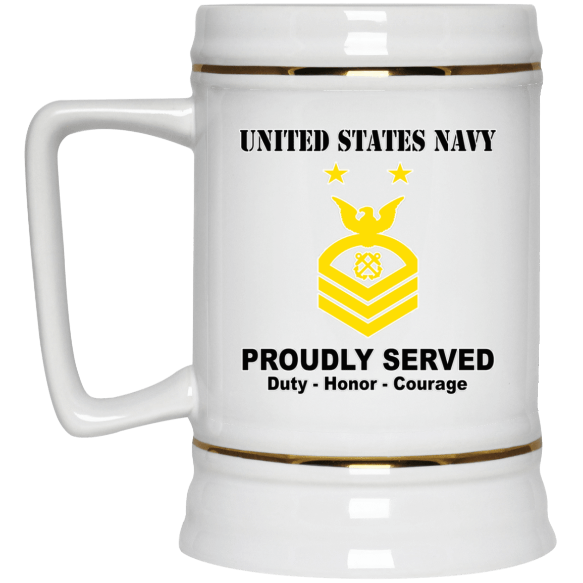 US Navy E-9 Master Chief Petty Officer E9 MCPO Senior Noncommissioned Officer Ranks T shirt White Coffee Mug - Stainless Travel Mug-Mug-Navy-Collar-Veterans Nation