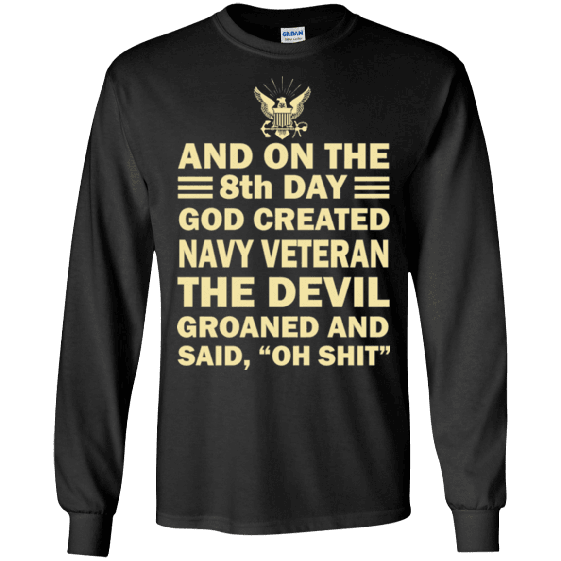 Military T-Shirt "God Created Navy Veteran"-TShirt-General-Veterans Nation