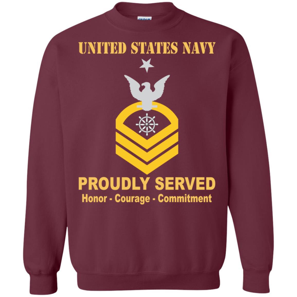 Navy Quartermaster Navy QM E-8 Rating Badges Proudly Served T-Shirt For Men On Front-TShirt-Navy-Veterans Nation