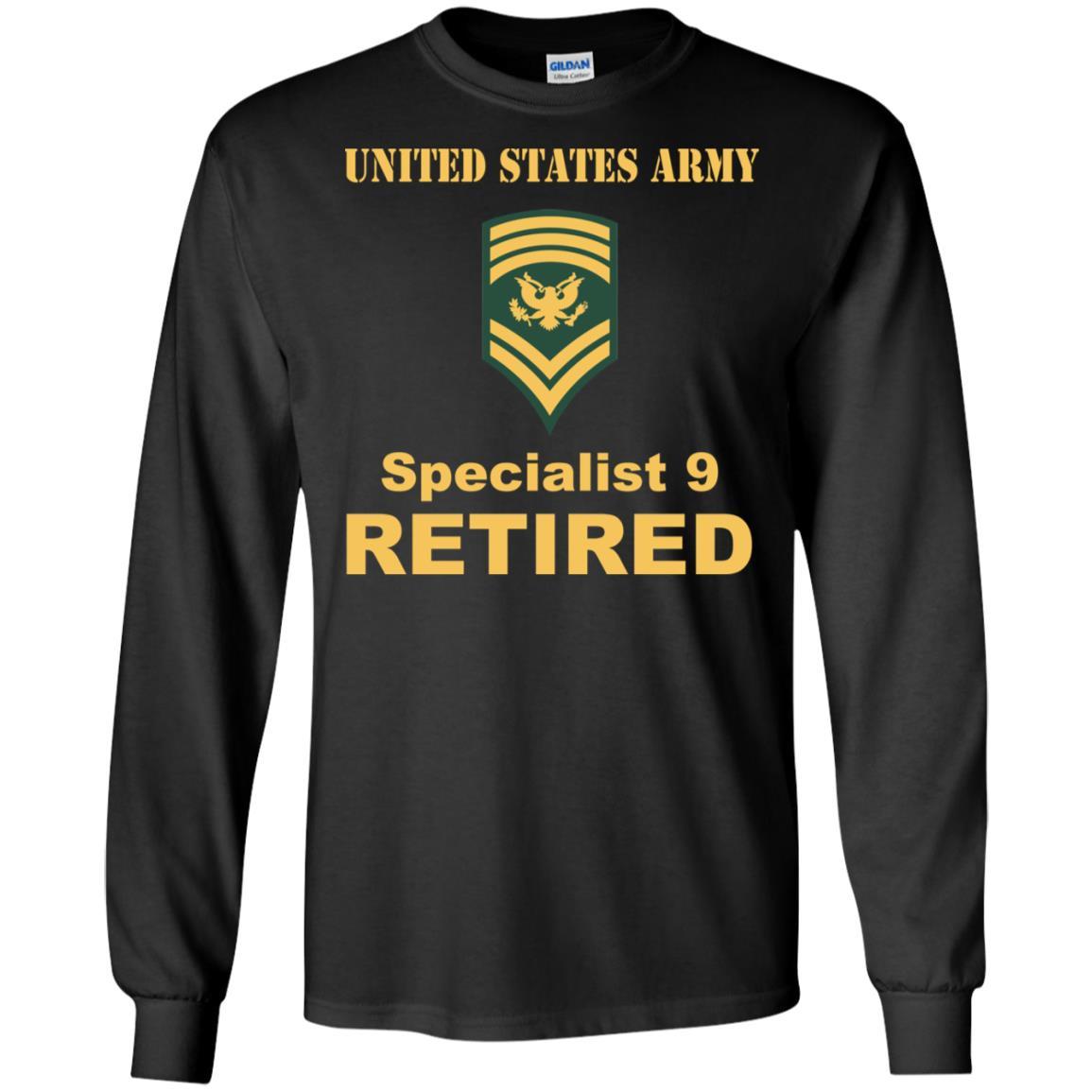 US Army E-9 SPC E9 Specialist Specialist 9 Retired Men T Shirt On Front-TShirt-Army-Veterans Nation