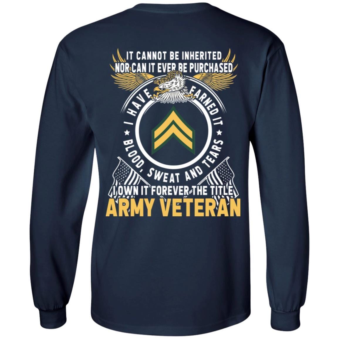 US Army E-4 Corporal E4 CPL Noncommissioned Officer Ranks T-Shirt For Men On Back-TShirt-Army-Veterans Nation