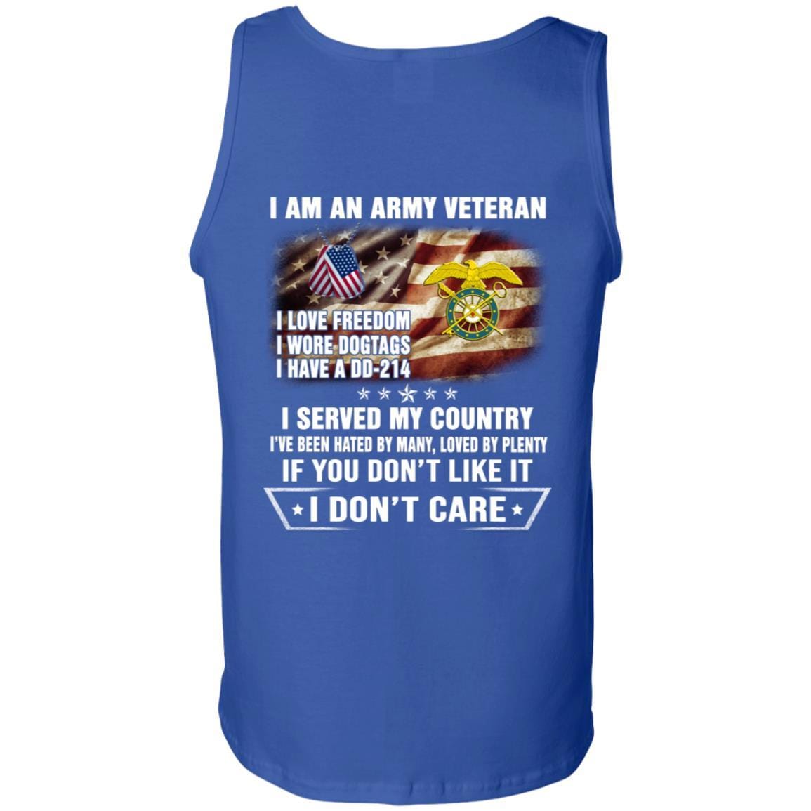 T-Shirt "I Am An Army Quartermaster Corps Veteran" On Back-TShirt-Army-Veterans Nation