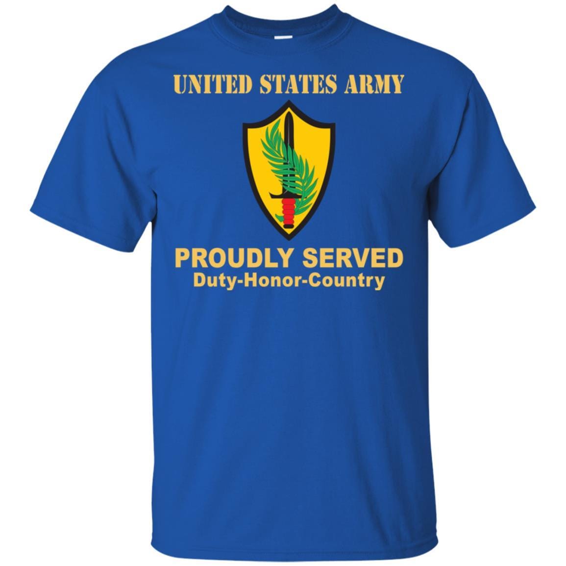 US ARMY CSIB ELEMENT UNITED STATES CENTRAL COMMAND- Proudly Served T-Shirt On Front For Men-TShirt-Army-Veterans Nation