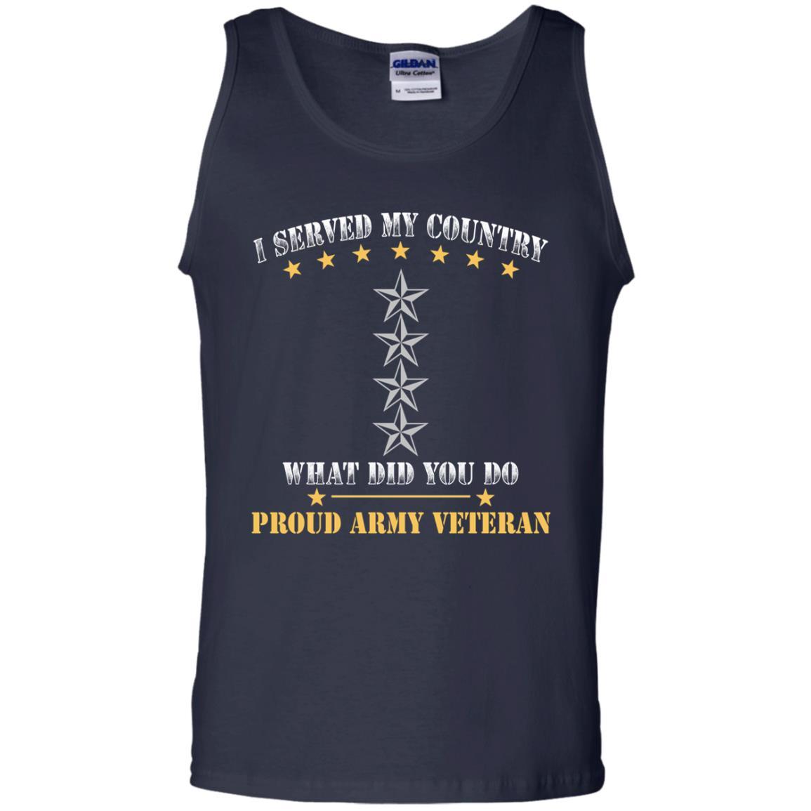 US Army O-10 General O10 GEN General Officer Ranks Men Front T Shirt - Proud US Army Veteran-TShirt-Army-Veterans Nation