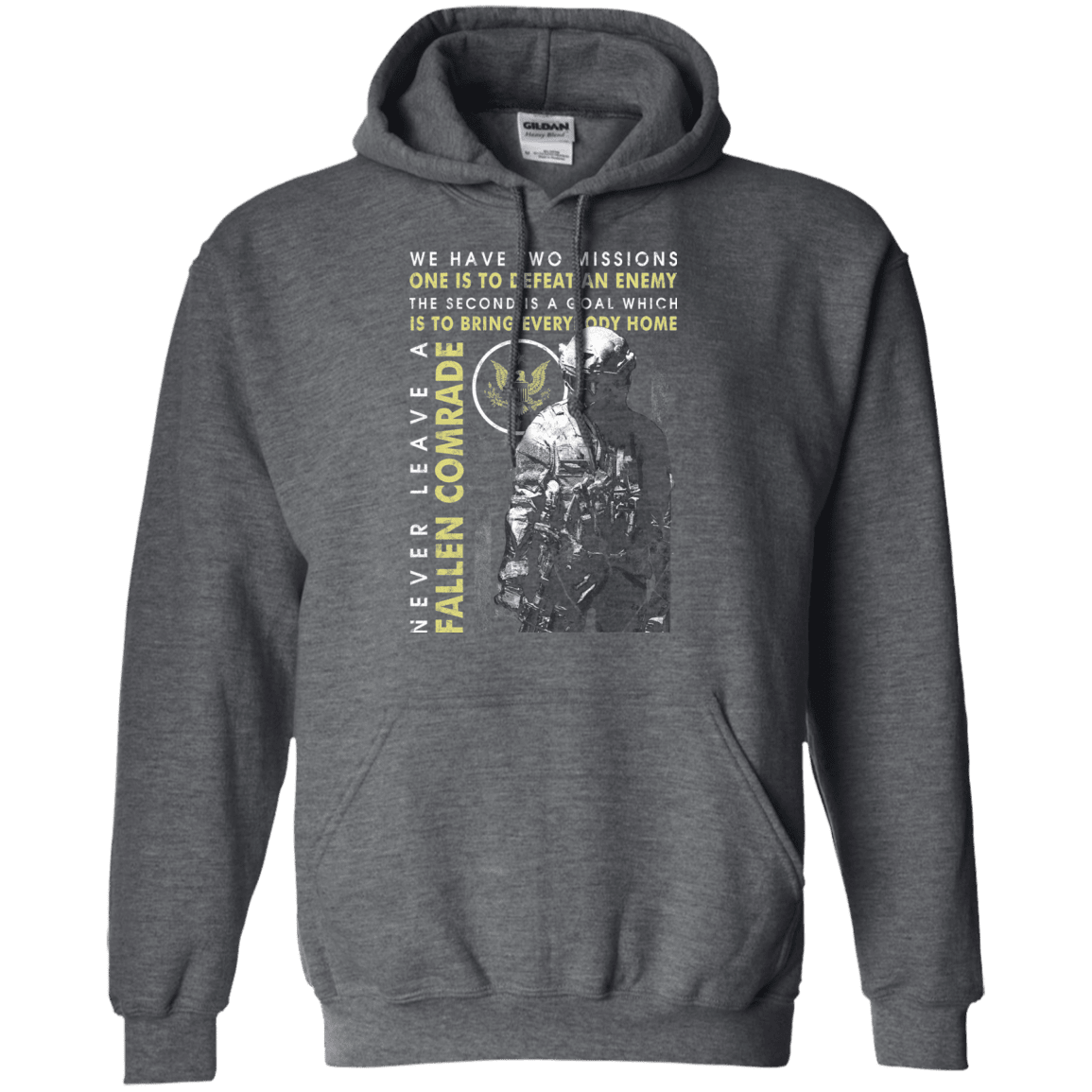 Never Leave A Fallen Comrade Army Men Front T Shirts-TShirt-Army-Veterans Nation