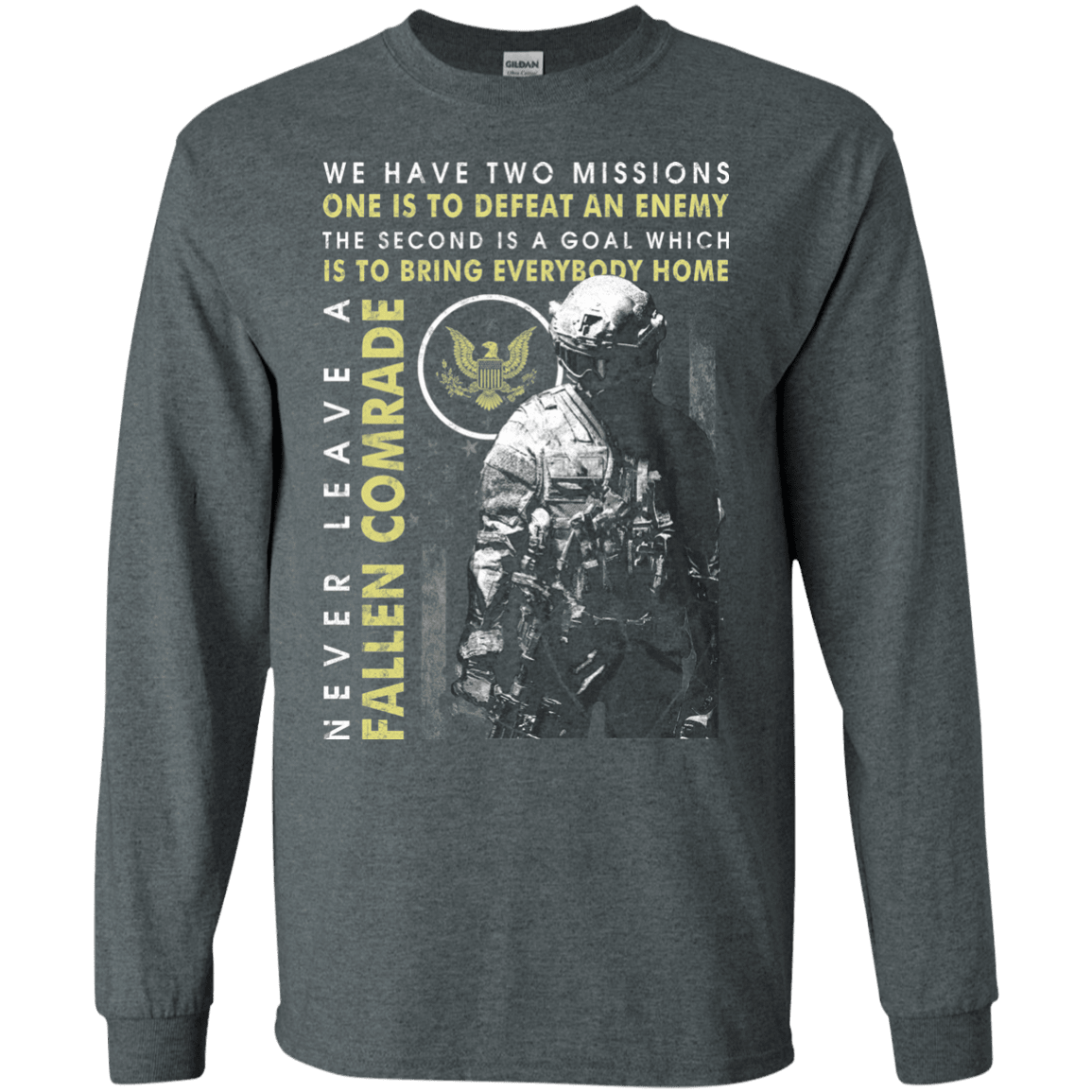 Never Leave A Fallen Comrade Army Men Front T Shirts-TShirt-Army-Veterans Nation