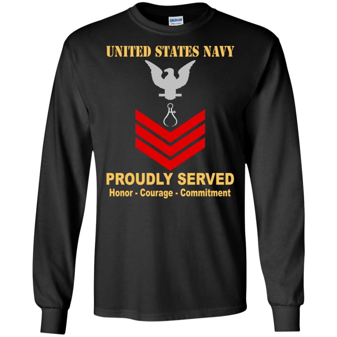 Navy Instrumentman Navy IM E-6 Rating Badges Proudly Served T-Shirt For Men On Front-TShirt-Navy-Veterans Nation
