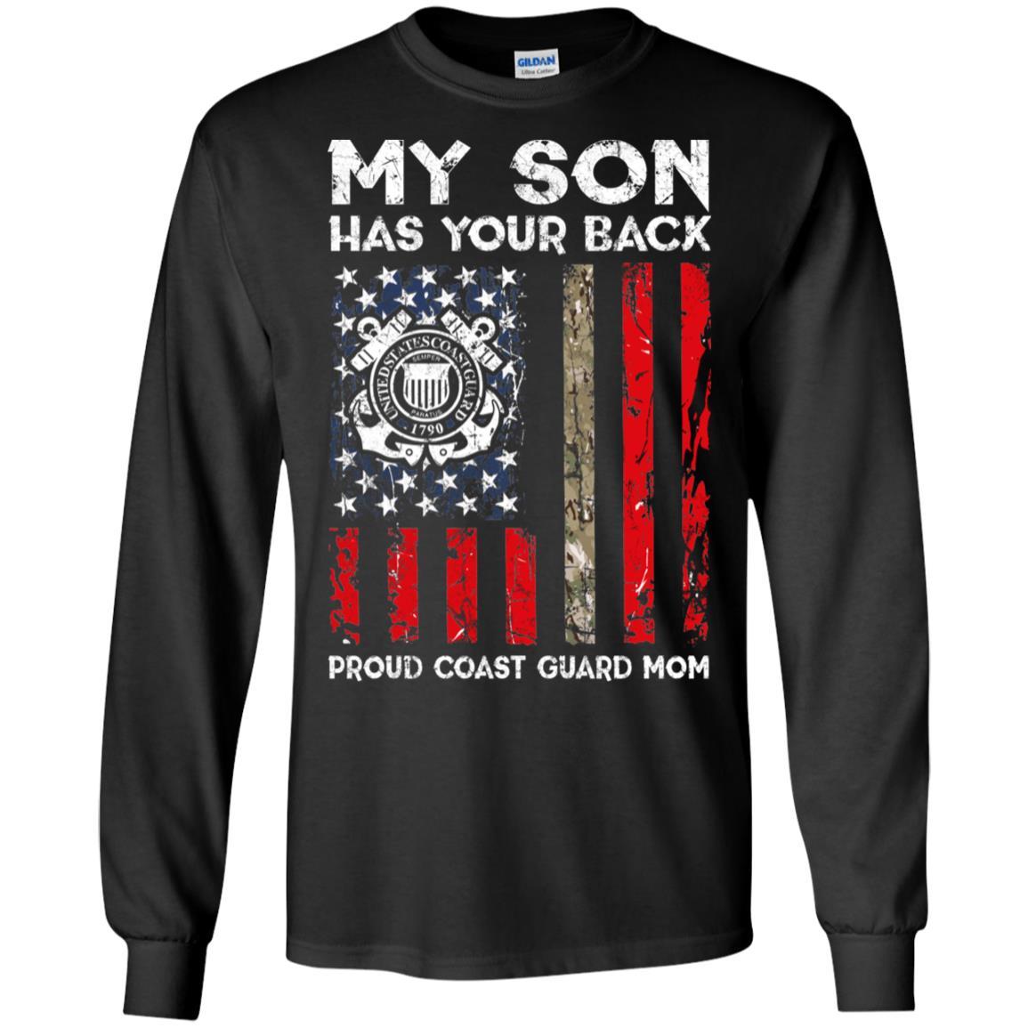 My Son Has Your Back - Proud Coast Guard Mom Men T Shirt On Front-TShirt-USCG-Veterans Nation