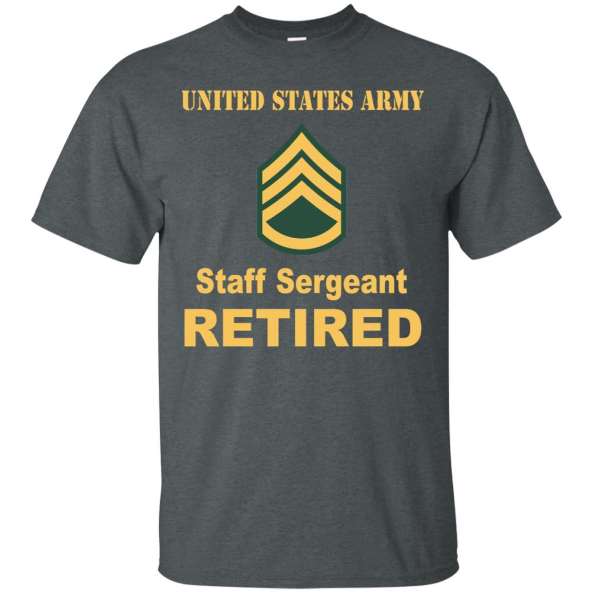 US Army E-6 Staff Sergeant E6 SSG Noncommissioned Officer Reired Men T Shirt On Front-TShirt-Army-Veterans Nation