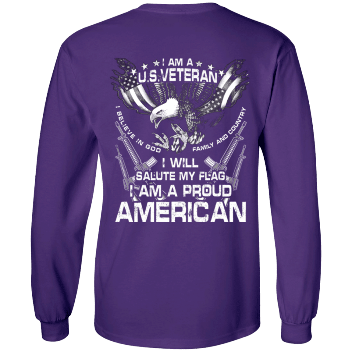 Military T-Shirt "Veteran - I Will Salute My Flag Proud American"-TShirt-General-Veterans Nation