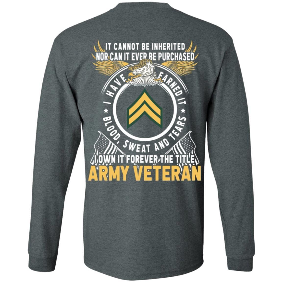 US Army E-4 Corporal E4 CPL Noncommissioned Officer Ranks T-Shirt For Men On Back-TShirt-Army-Veterans Nation