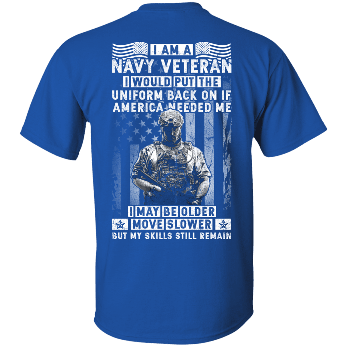 I am a Navy Veteran Men Back T Shirts-TShirt-Navy-Veterans Nation