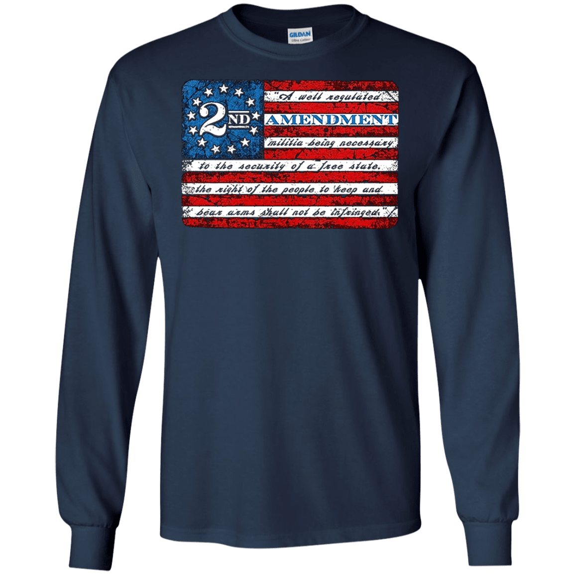 Military T-Shirt "2nd Amendment Flag"-TShirt-General-Veterans Nation