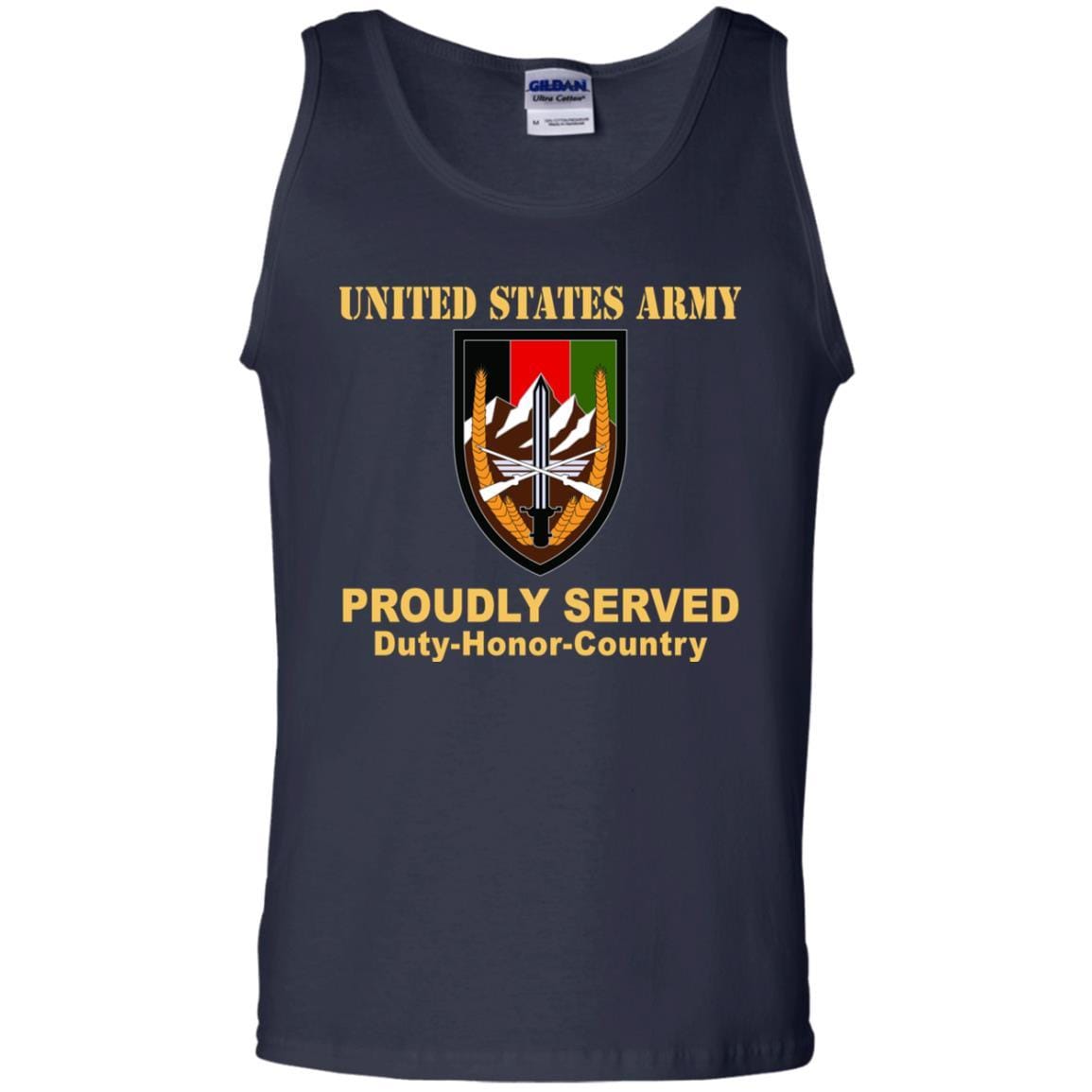 US ARMY CSIB ARMY ELEMENT, UNITED STATES FORCES-AFGHANISTAN- Proudly Served T-Shirt On Front For Men-TShirt-Army-Veterans Nation