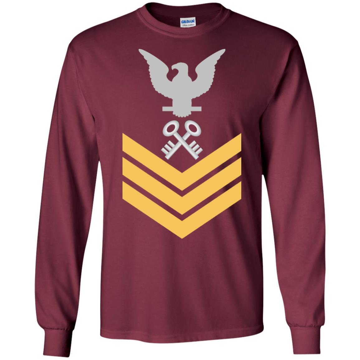 Military T-Shirt "Navy Storekeeper Navy SK E-6 Rating Badges On" Front For Men-TShirt-General-Veterans Nation