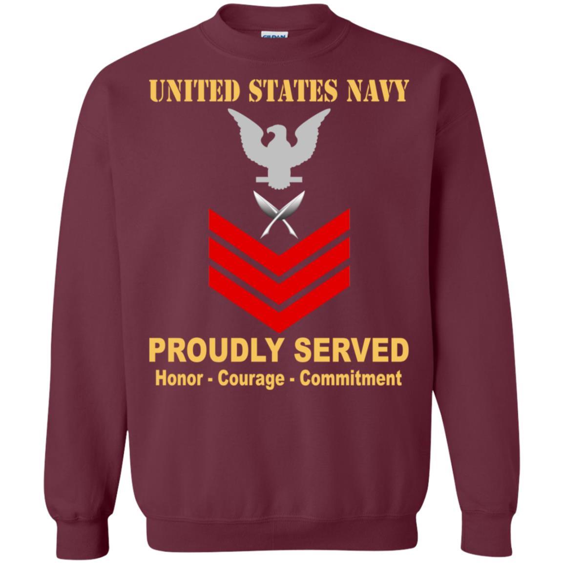 U.S Navy Yeoman Navy YN E-6 Rating Badges Proudly Served T-Shirt For Men On Front-TShirt-Navy-Veterans Nation