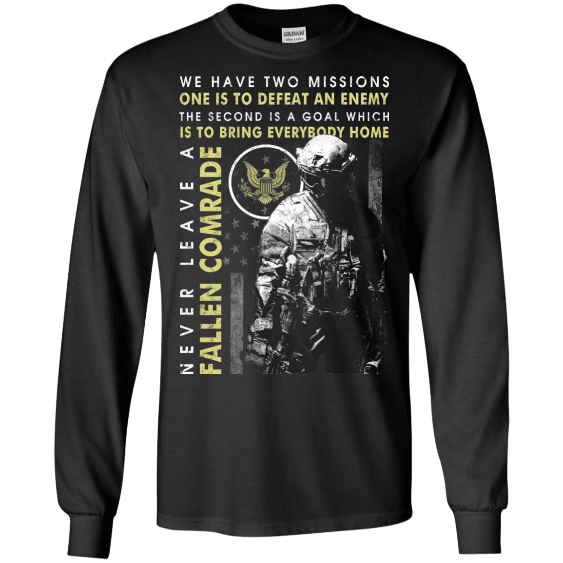 Never Leave A Fallen Comrade Army Men Front T Shirts-TShirt-Army-Veterans Nation