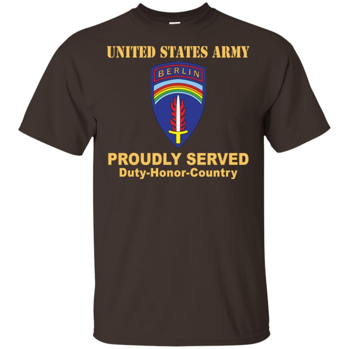 US ARMY BERLIN COMMAND- Proudly Served T-Shirt On Front For Men-TShirt-Army-Veterans Nation
