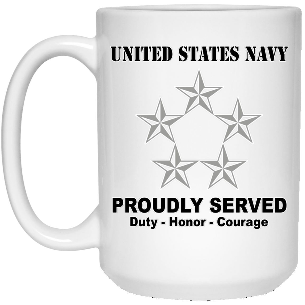 US Navy O-11 Fleet Admiral O11 FADM Flag Officer Ranks T shirt White Coffee Mug - Stainless Travel Mug-Mug-Navy-Officer-Veterans Nation