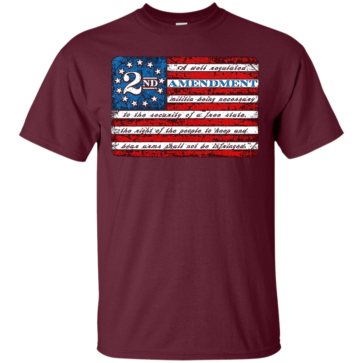 Military T-Shirt "2nd Amendment Flag"-TShirt-General-Veterans Nation