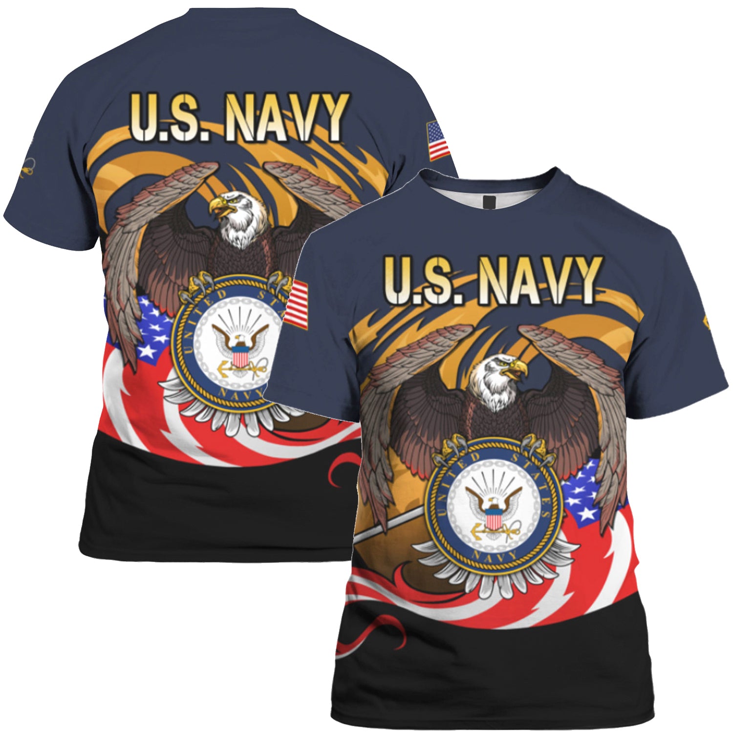 US Military Logo American Eagle 3D All Over Prints Tshirt-Full Printed Apparel-Veterans Nation