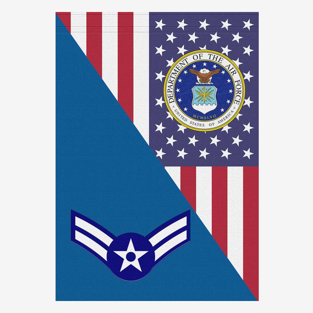 US Air Force E-3 Airman First Class A1C House Flag 28 inches x 40 inches Twin-Side Printing-HouseFlag-USAF-Ranks-Veterans Nation