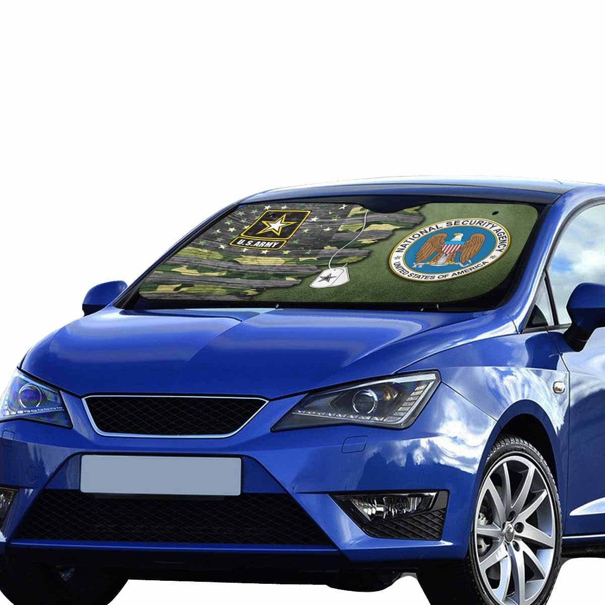 U.S National Security Agency Auto Sun Shade 55" x 29.53"-Sunshade-Army-Branch-Veterans Nation