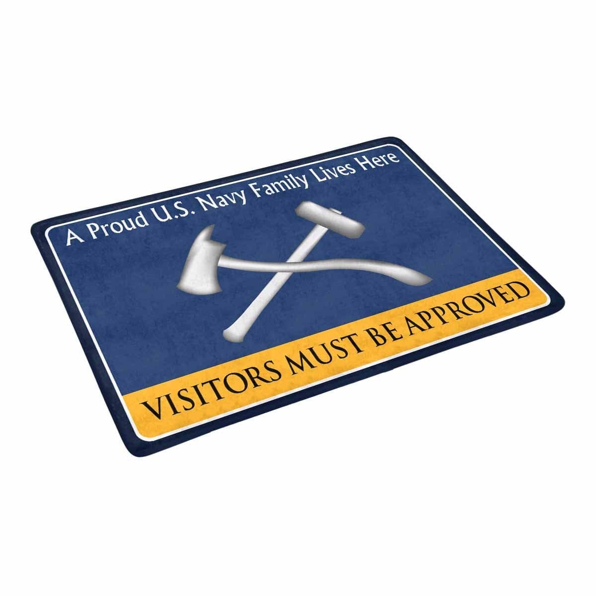 Navy Damage Controlman Navy DC Family Doormat - Visitors must be approved (23,6 inches x 15,7 inches)-Doormat-Navy-Rate-Veterans Nation