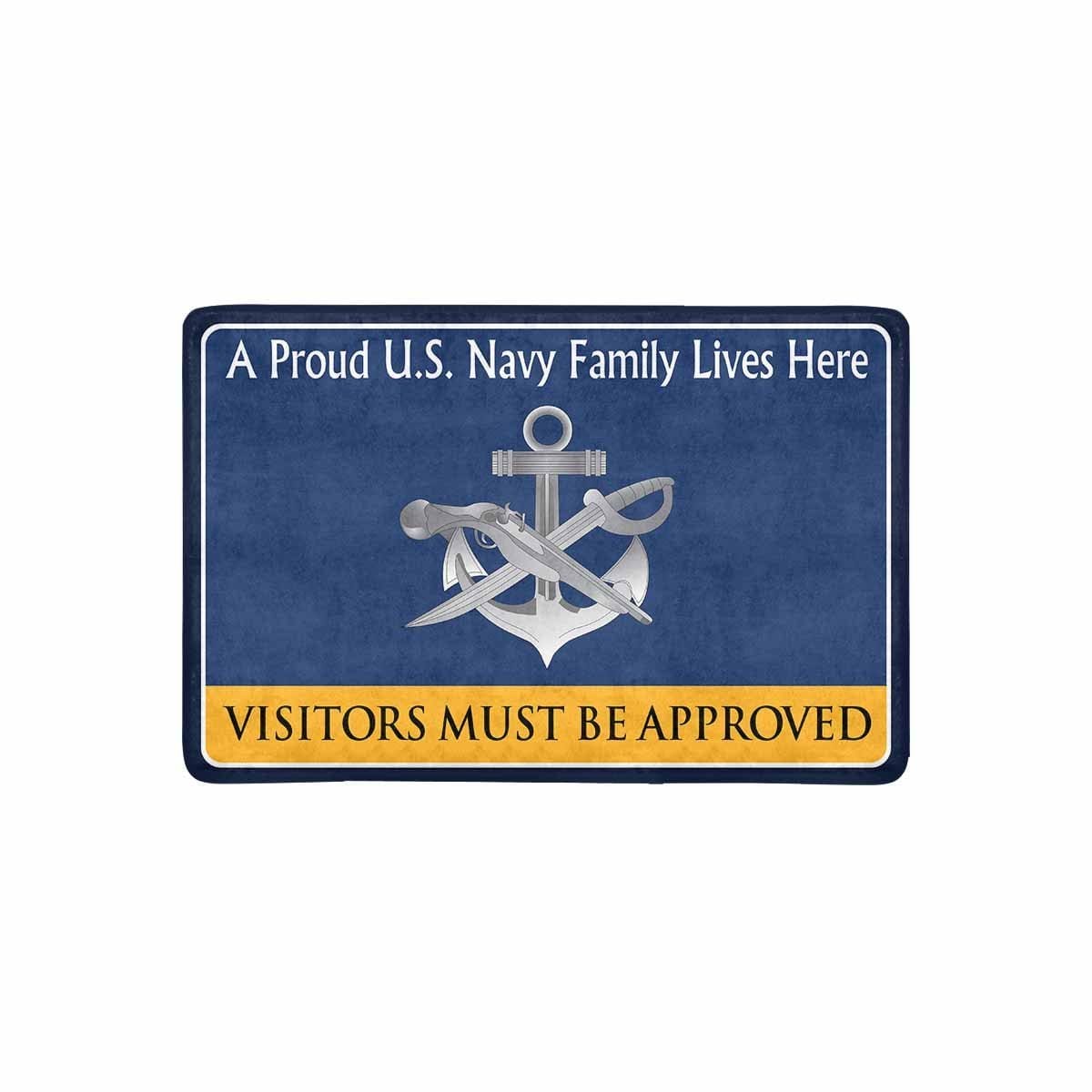 U.S Navy Special Warfare Boat Operator Navy SB Family Doormat - Visitors must be approved (23,6 inches x 15,7 inches)-Doormat-Navy-Rate-Veterans Nation