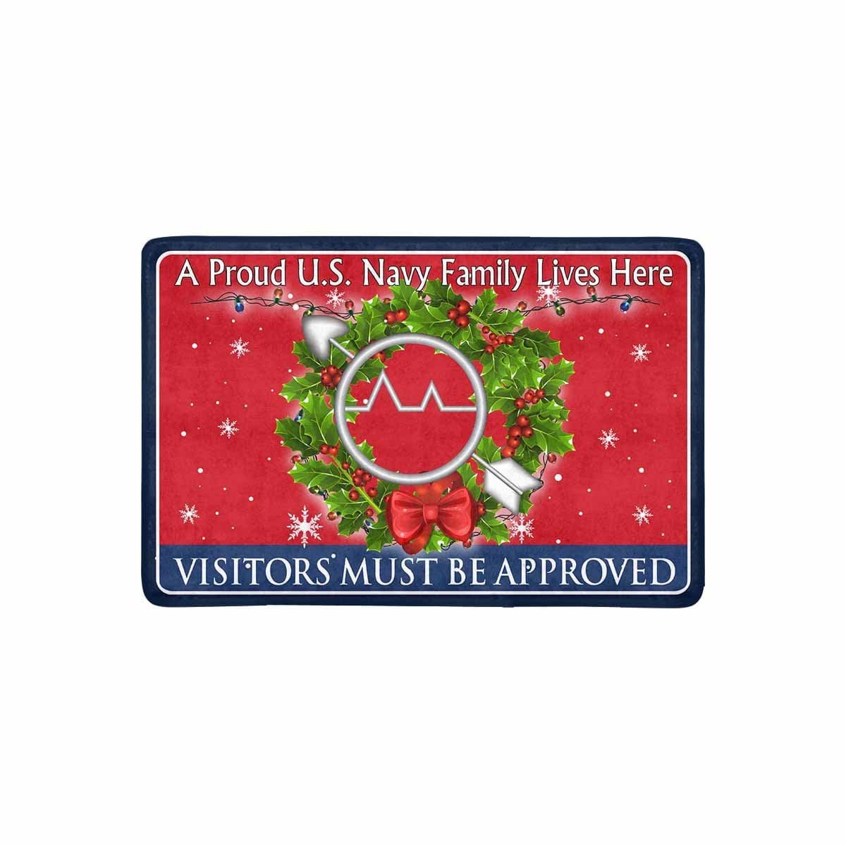 U.S Navy Operations specialist Navy OS - Visitors must be approved - Christmas Doormat-Doormat-Navy-Rate-Veterans Nation