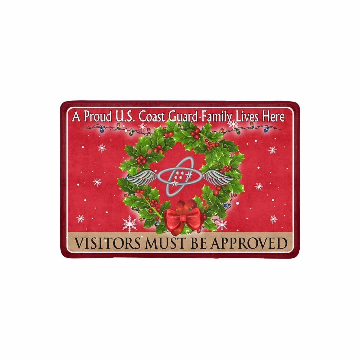 USCG AVIONICS ELECTRICAL TECHNICIAN AET Logo - Visitors must be approved Christmas Doormat-Doormat-USCG-Rate-Veterans Nation
