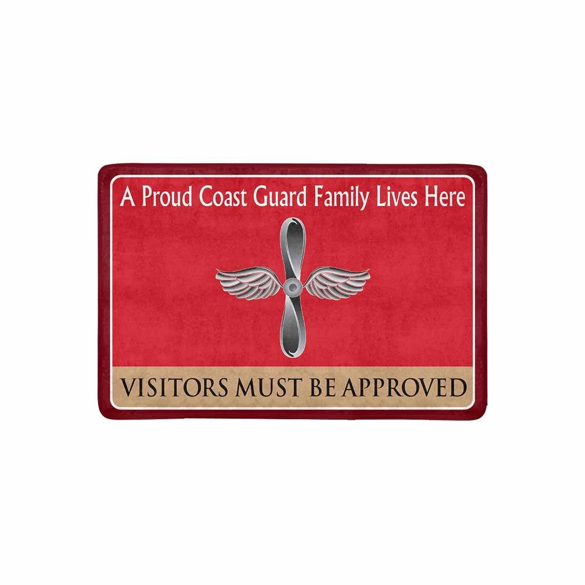 US Coast Guard Aviation Maintenance Technician AMT Logo Family Doormat - Visitors must be approved (23.6 inches x 15.7 inches)-Doormat-USCG-Rate-Veterans Nation